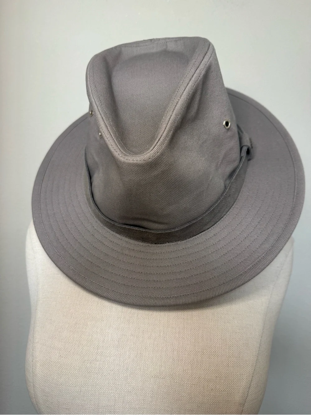 Brixton Messer X Adventure Cotton Safari Fedora Hat in Grey NWT